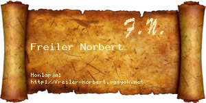 Freiler Norbert névjegykártya